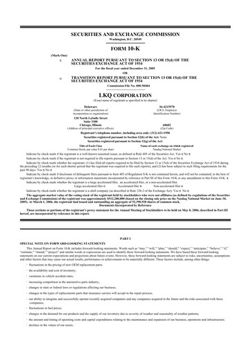 Thumbnail LKQ Corporation 10-K Annual Report 