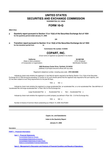 Miniature Copart
 10-Q Rapport trimestriel  