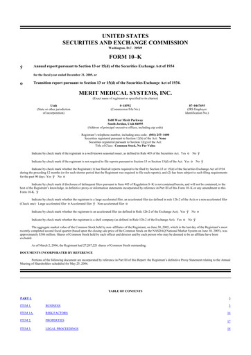 Thumbnail Merit Medical 10-K Annual Report 