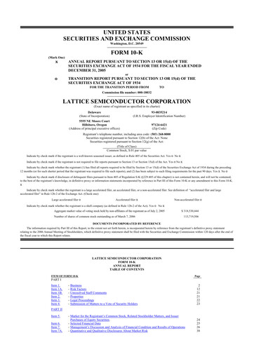 Thumbnail Lattice Semiconductor 10-K Annual Report 