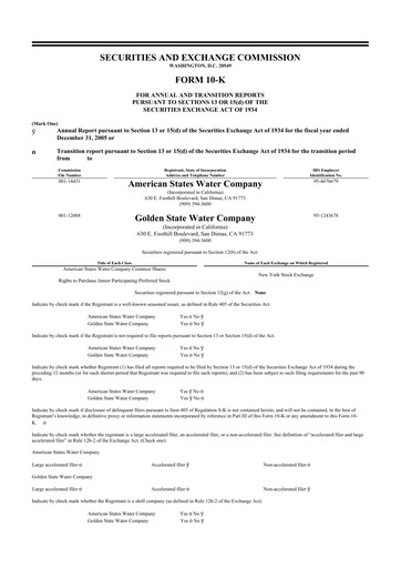 Thumbnail American States Water
 10-K Annual Report 