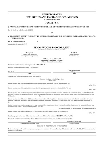 Thumbnail Penns Woods Bancorp 10-K Annual Report 