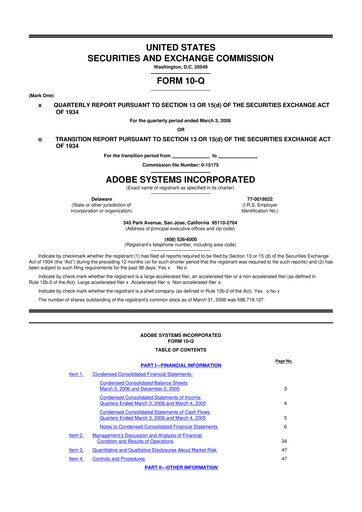 Miniature Adobe 10-Q Rapport trimestriel  