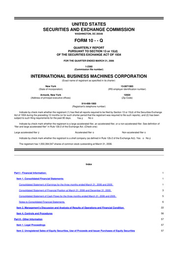 Vorschaubild IBM 10-Q Quartalsbericht  