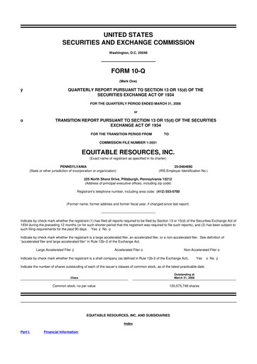 Vorschaubild EQT Corporation
 10-Q Quartalsbericht  