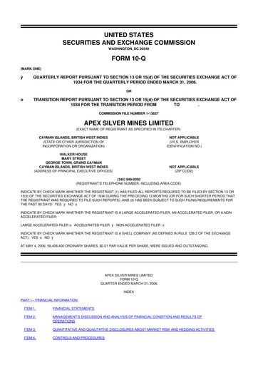 Miniature Golden Minerals
 10-Q Rapport trimestriel  