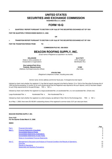 Vorschaubild Beacon Roofing Supply 10-Q Quartalsbericht  