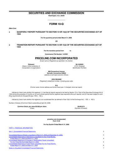 Thumbnail Booking Holdings (Booking.com) 10-Q Quarterly Report FY 