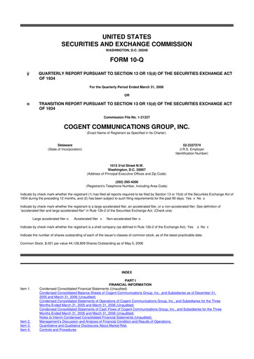 Thumbnail Cogent Communications
 10-Q Quarterly Report FY 