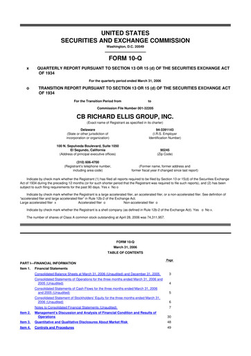 Miniature CBRE Group
 10-Q Rapport trimestriel  