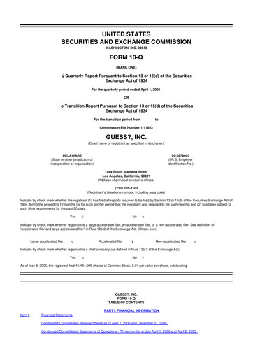 Thumbnail Guess 10-Q Quarterly Report FY 