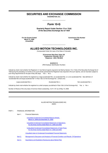 Thumbnail Allient 10-Q Quarterly Report FY 