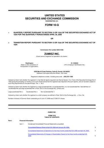 Thumbnail Zumiez 10-Q Quarterly Report FY 