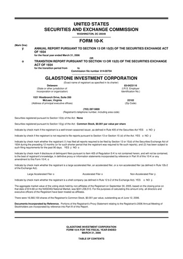 Thumbnail Gladstone Investment 10-K Annual Report 
