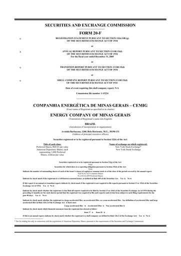 Vorschaubild Cemig 20-F Jahresbericht 