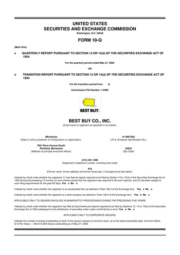 Thumbnail Best Buy 10-Q Quarterly Report FY 