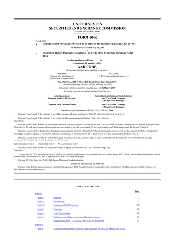 Thumbnail AAR 10-K Annual Report 