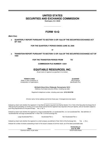 Vorschaubild EQT Corporation
 10-Q Quartalsbericht  