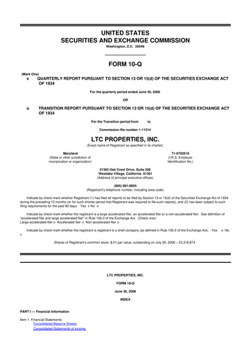 Thumbnail LTC Properties 10-Q Quarterly Report FY 