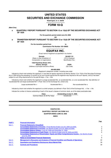 Vorschaubild Equifax 10-Q Quartalsbericht  