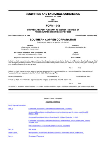 Thumbnail Southern Copper 10-Q Quarterly Report FY 