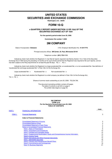 Thumbnail 3M 10-Q Quarterly Report FY 