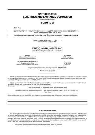 Thumbnail Veeco
 10-Q Quarterly Report FY 