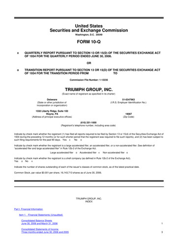 Thumbnail Triumph Group
 10-Q Quarterly Report FY 
