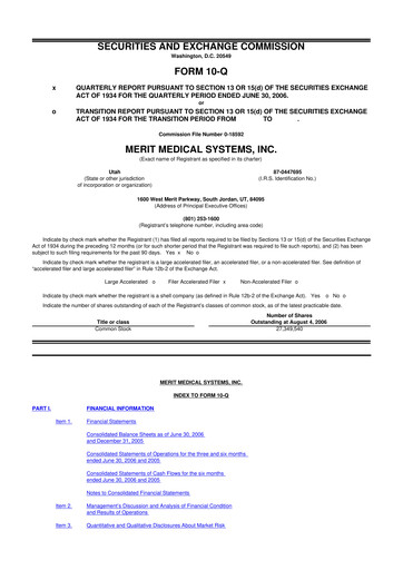 Thumbnail Merit Medical 10-Q Quarterly Report FY 