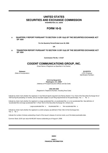 Thumbnail Cogent Communications
 10-Q Quarterly Report FY 