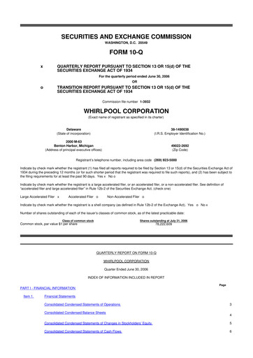 Thumbnail Whirlpool 10-Q Quarterly Report FY 