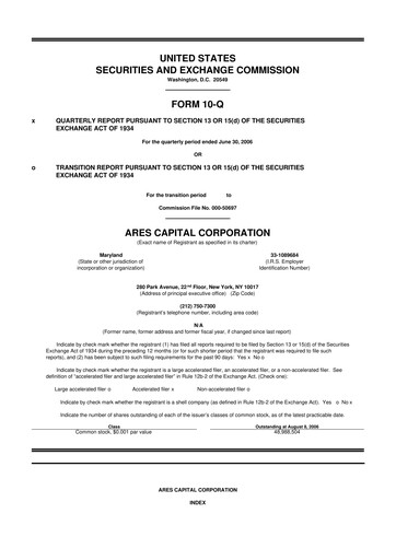 Thumbnail Ares Capital
 10-Q Quarterly Report FY 