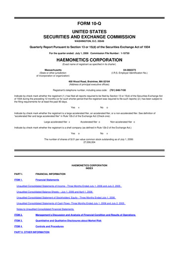 Thumbnail Haemonetics 10-Q Quarterly Report FY 