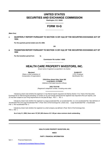 Thumbnail Healthpeak Properties
 10-Q Quarterly Report FY 