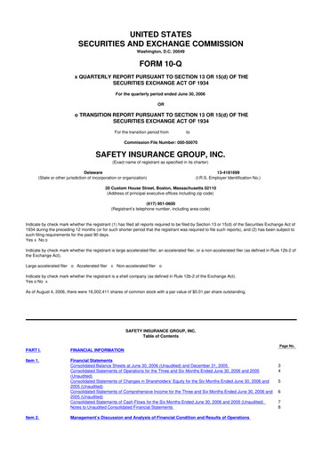 Miniature Safety Insurance
 10-Q Rapport trimestriel  