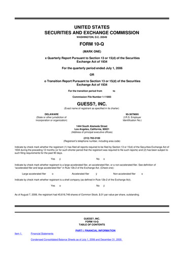 Thumbnail Guess 10-Q Quarterly Report FY 