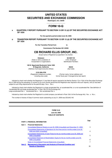 Miniature CBRE Group
 10-Q Rapport trimestriel  