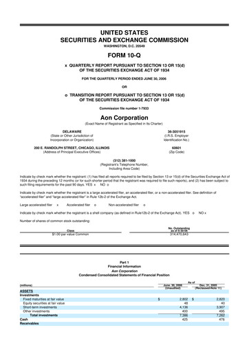 Vorschaubild Aon 10-Q Quartalsbericht  