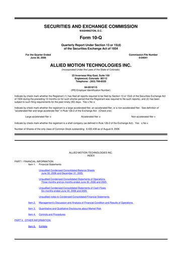 Thumbnail Allient 10-Q Quarterly Report FY 