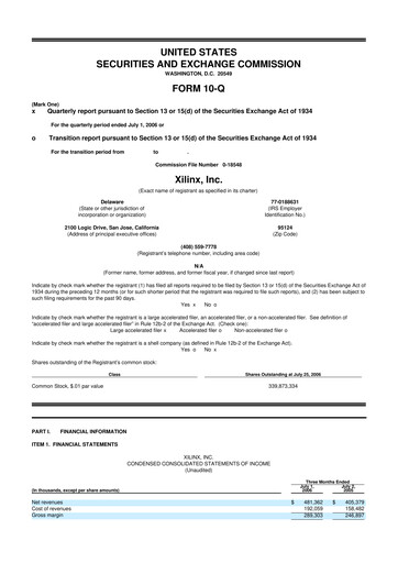 Miniature Xilinx 10-Q Rapport trimestriel  