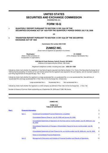 Thumbnail Zumiez 10-Q Quarterly Report FY 