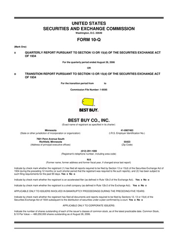Thumbnail Best Buy 10-Q Quarterly Report FY 