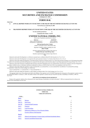Thumbnail United Natural Foods
 10-K Annual Report 