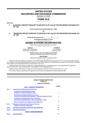 Thumbnail Adobe 10-Q Quarterly Report FY 