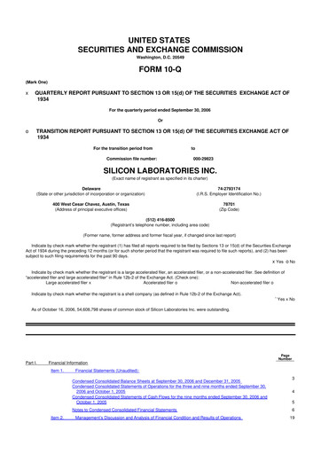 Thumbnail Silicon Labs
 10-Q Quarterly Report FY 
