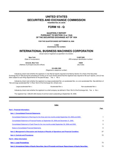 Vorschaubild IBM 10-Q Quartalsbericht  