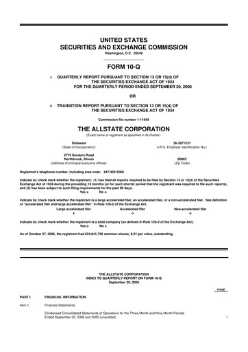 Vorschaubild Allstate 10-Q Quartalsbericht  