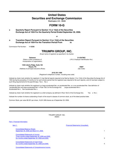 Thumbnail Triumph Group
 10-Q Quarterly Report FY 