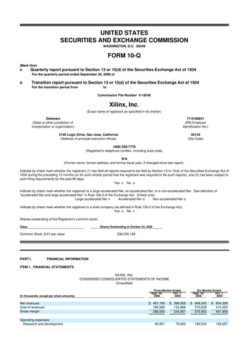 Miniature Xilinx 10-Q Rapport trimestriel  