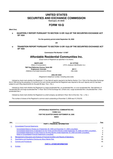 Miniature Hilltop Holdings 10-Q Rapport trimestriel  